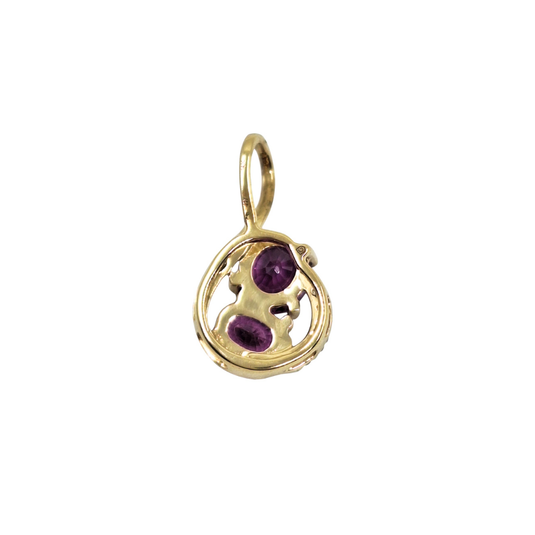 9ct Yellow Gold Garnet Pendant & Chain