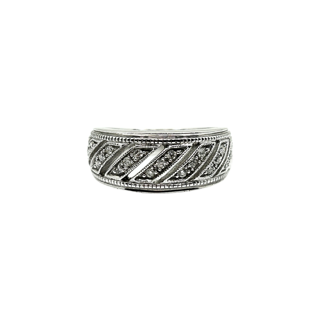 9ct White Gold Diamond Band Ring