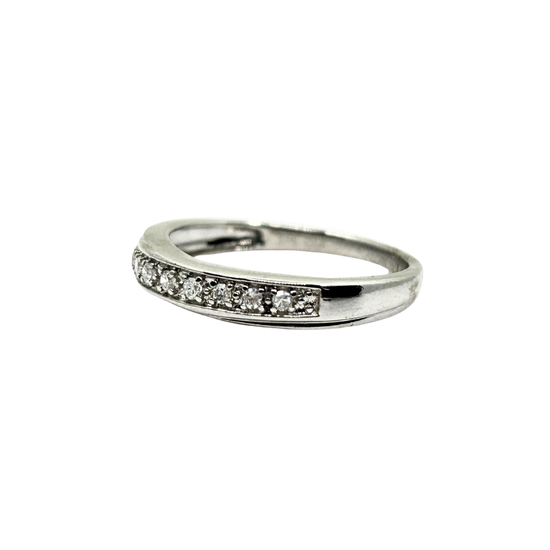 9ct White Gold Diamond 9 stone Eternity Ring