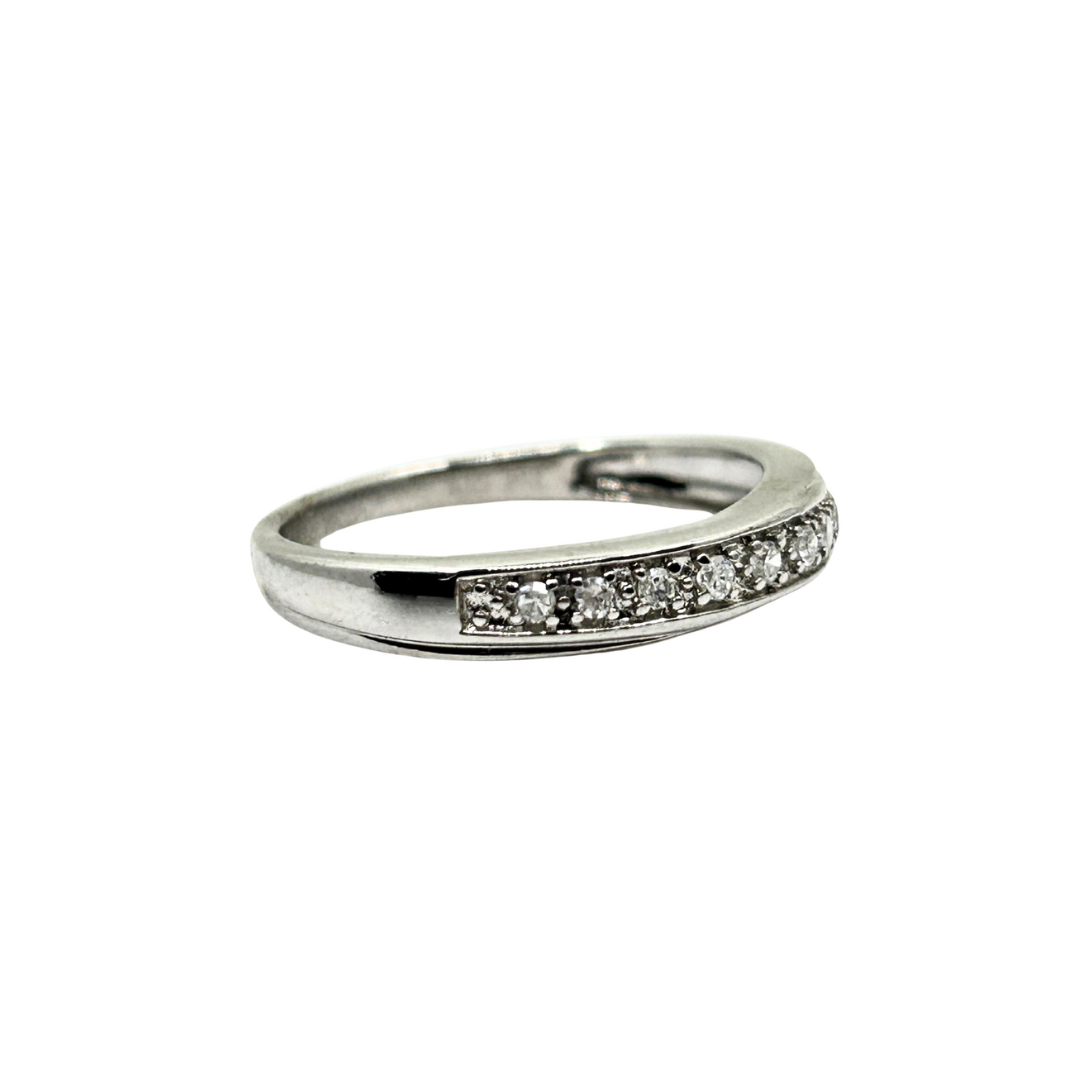 9ct White Gold Diamond 9 stone Eternity Ring