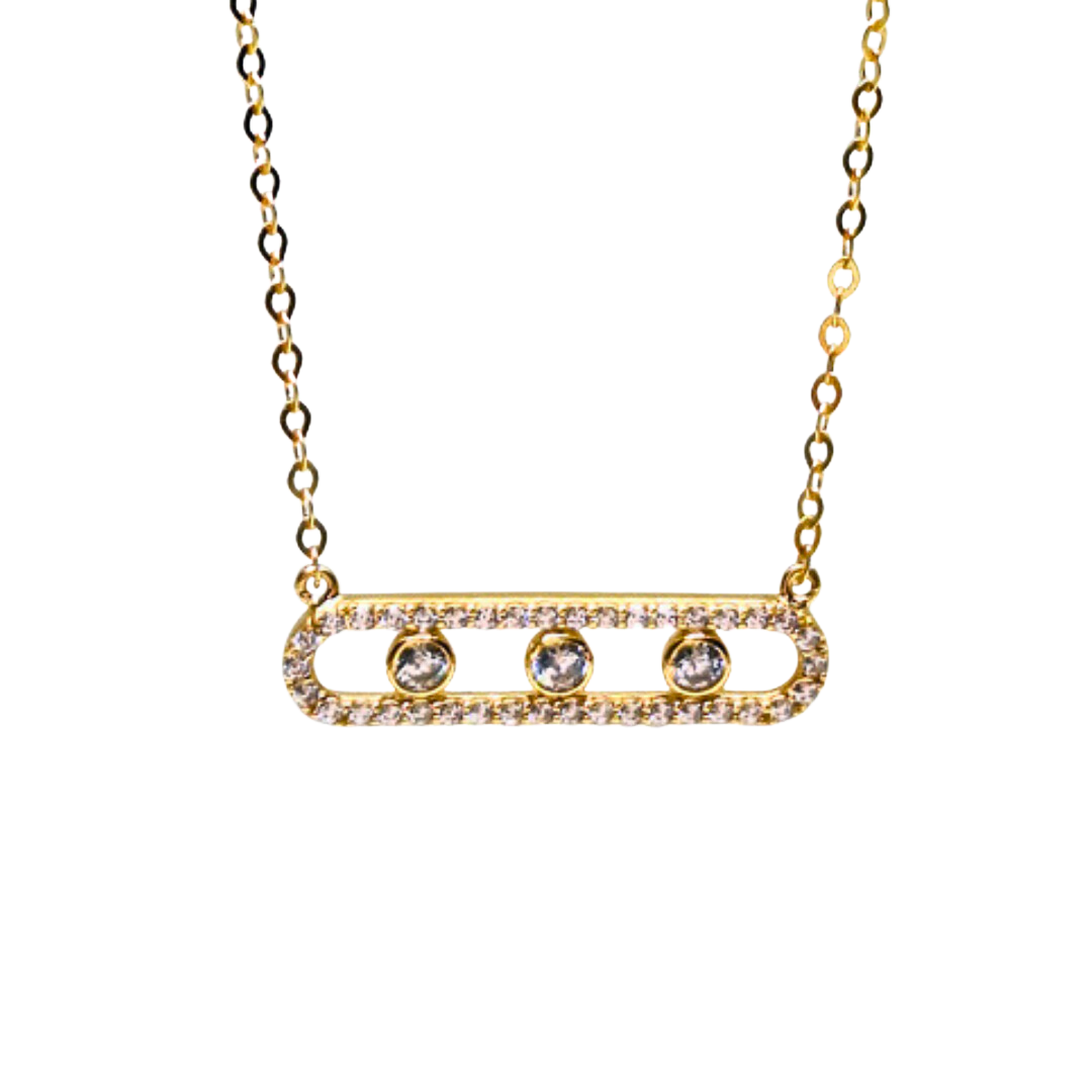 18ct Yellow Gold Cubic Zirconia Circle Necklace