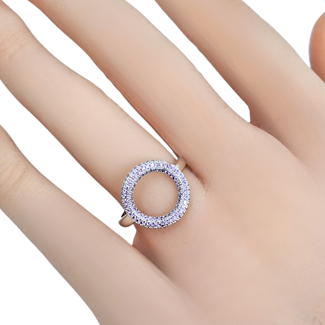 Tresor Paris Purple Crystal Open Circle Ring