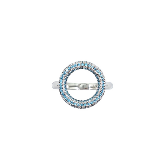 Tresor Paris Turquoise Crystal Open Circle Ring