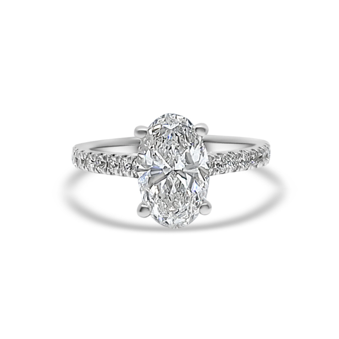 White Gold & Oval Ethical Diamond Ring 2.22ct