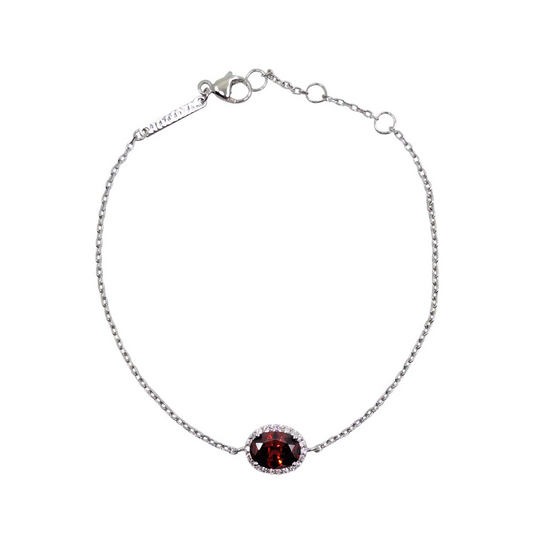 Tresor Paris Silver & Red Crystal Bracelet