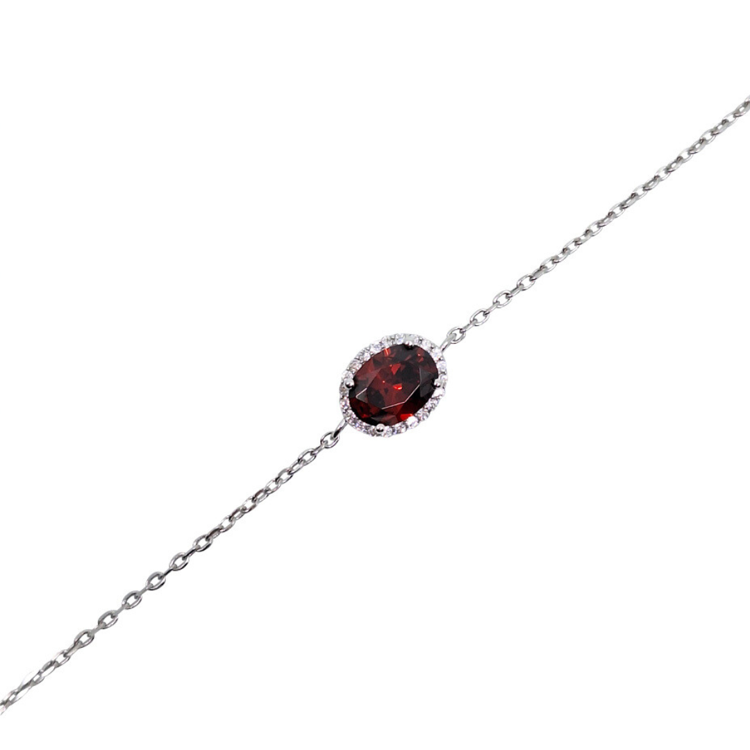 Tresor Paris Silver & Red Crystal Bracelet