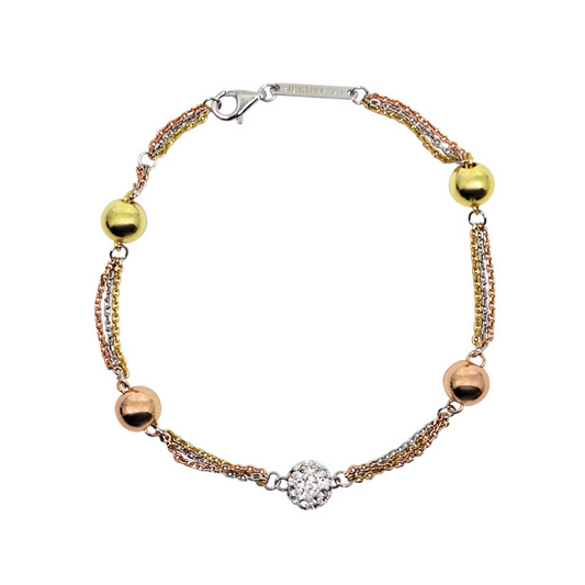 Tresor Paris Crystal & Three Colour Bead Bracelet