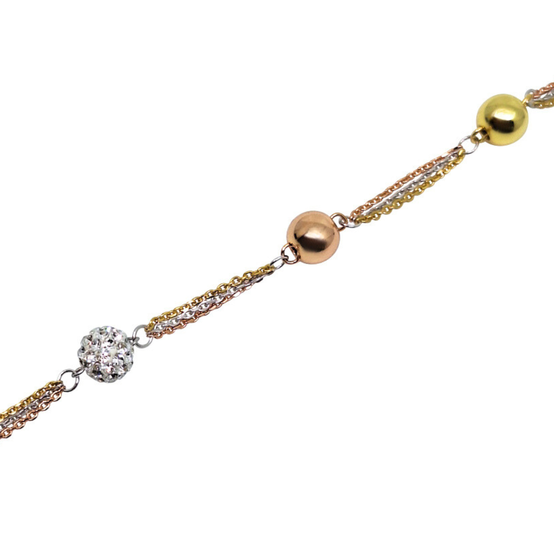 Tresor Paris Crystal & Three Colour Bead Bracelet