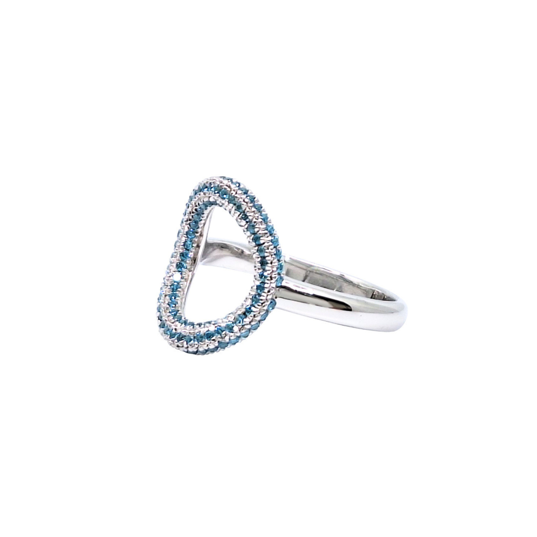 Tresor Paris Turquoise Crystal Open Circle Ring