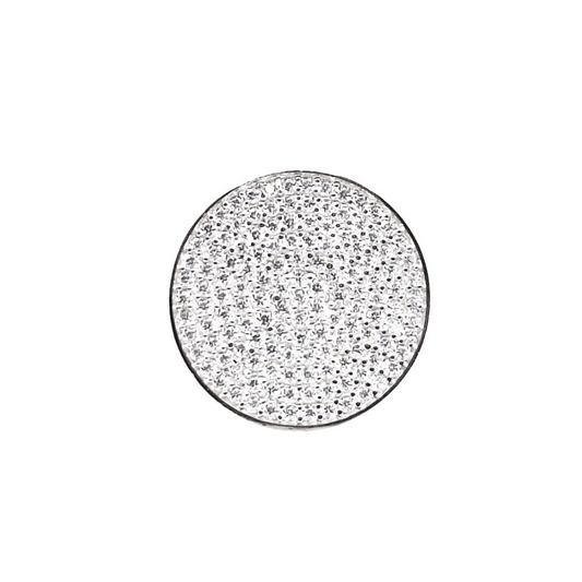 Tresor Paris Silver White Crystal Disc Ring (L)