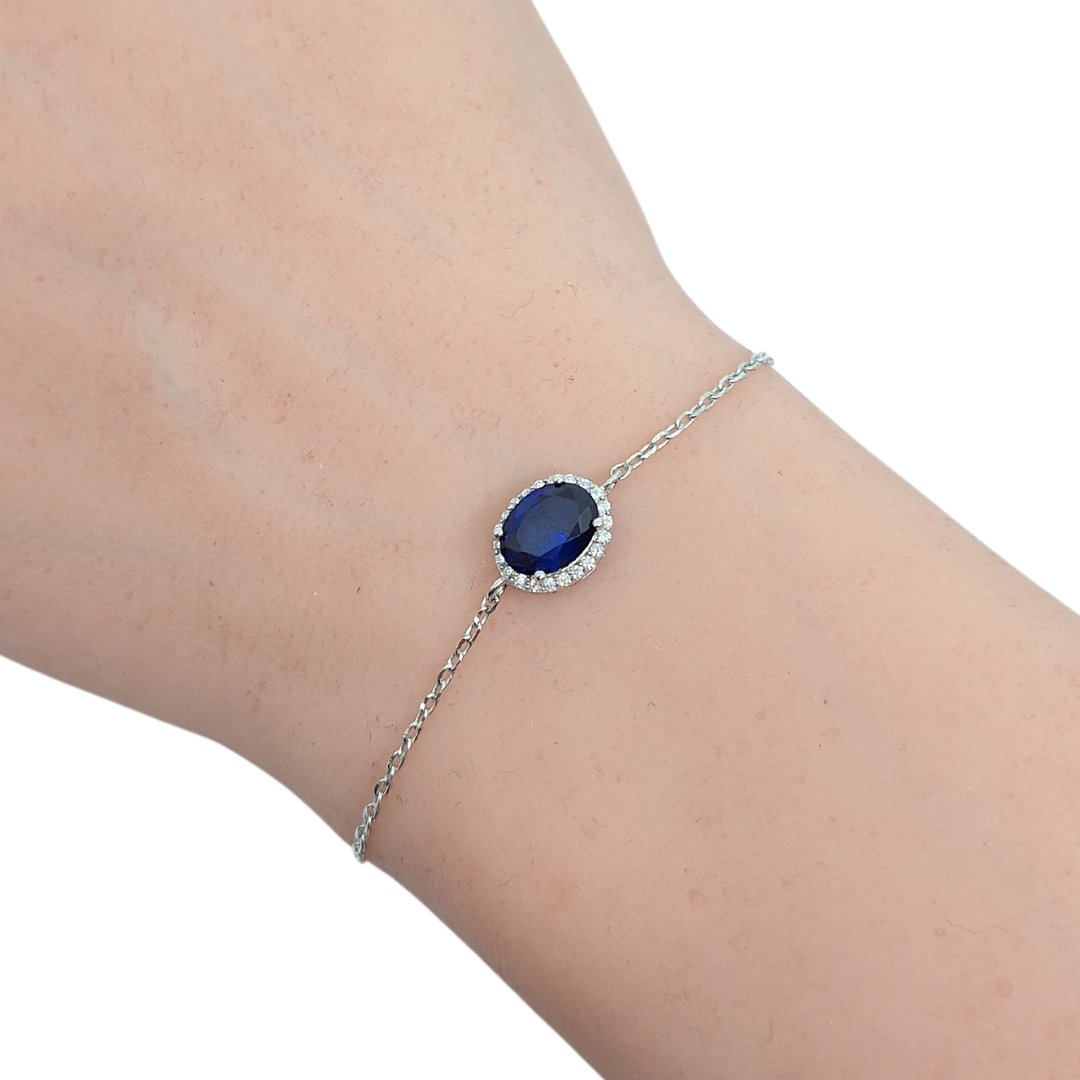 Tresor Paris Silver & Blue Crystal Bracelet