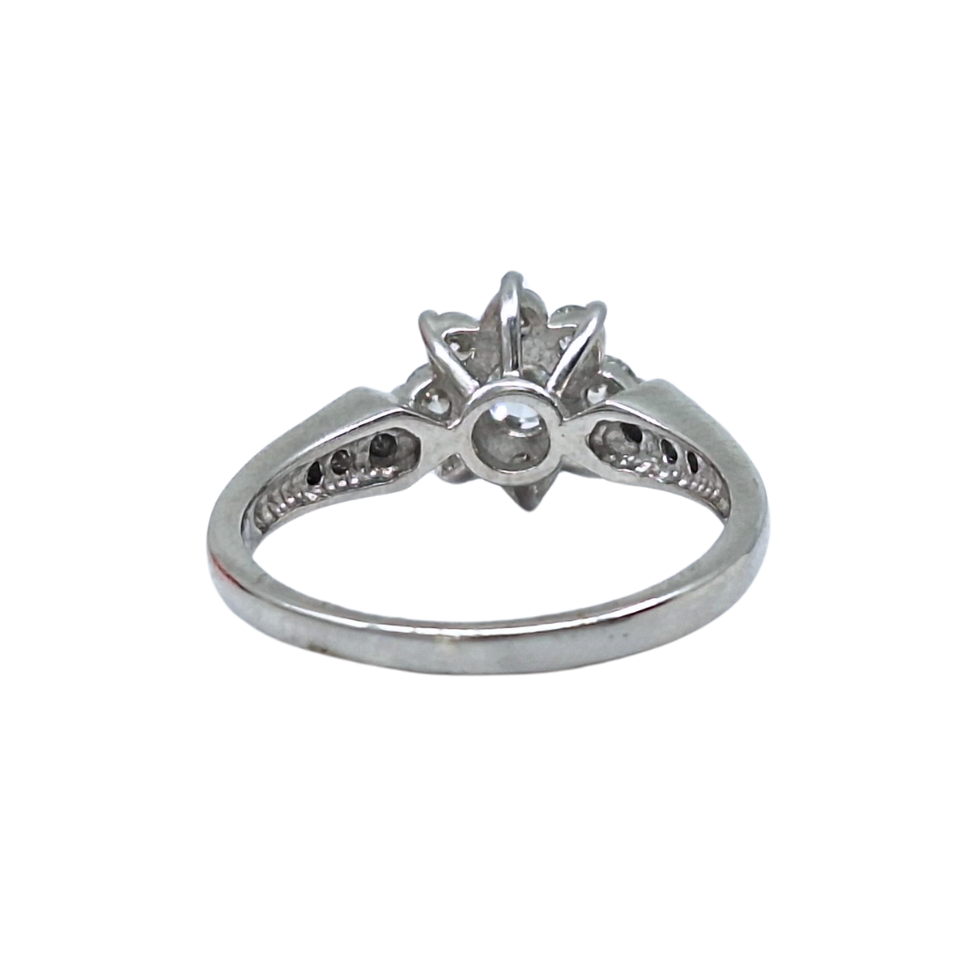18ct White Gold Diamond Flower Ring 0.60ct