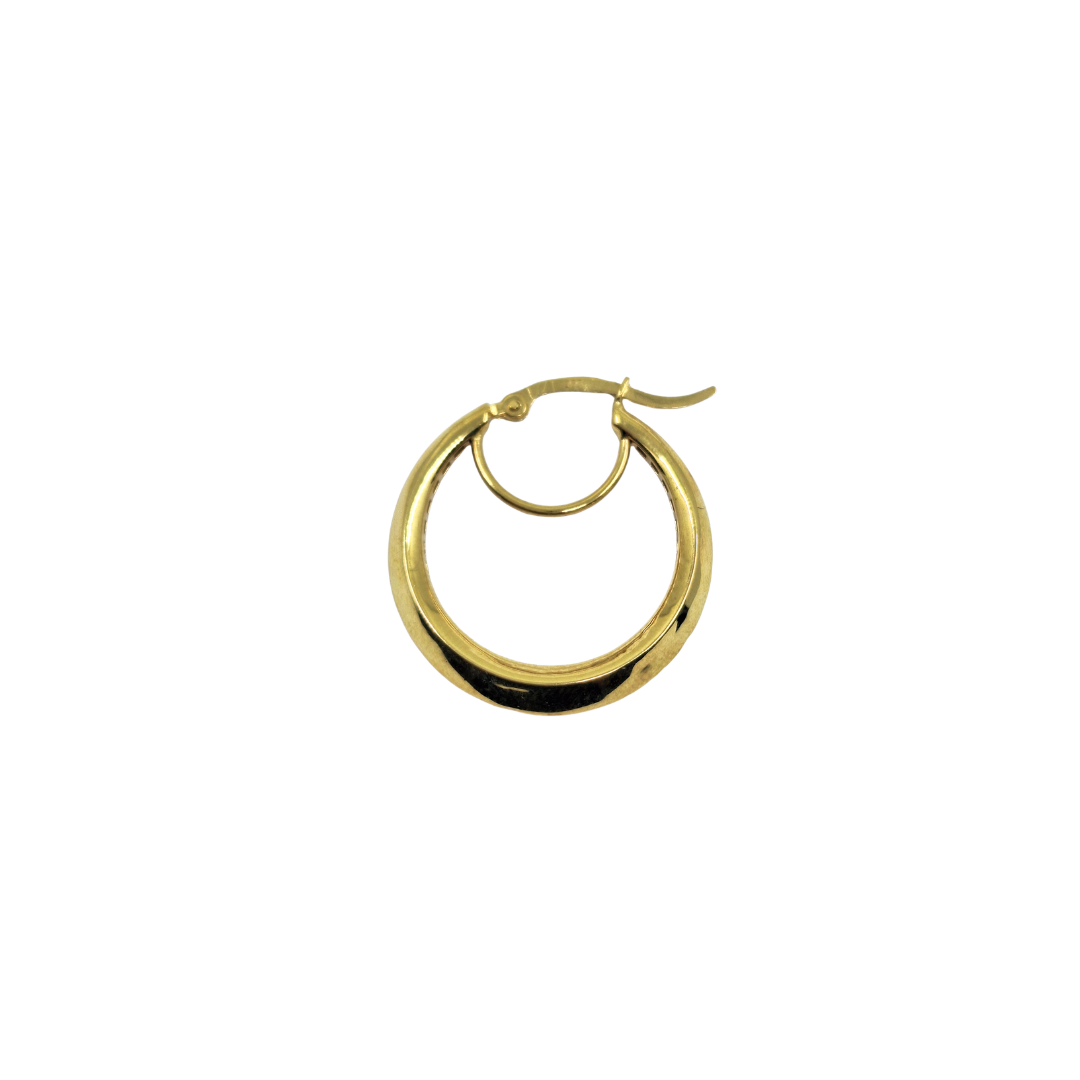 9ct Yellow Gold Patterned Round Creole Earrings