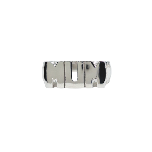 Silver Plain Mum Ring With Rolex Shoulders