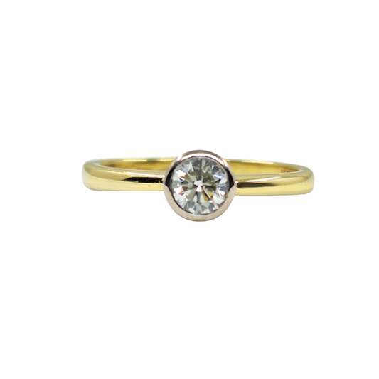 18ct Yellow Gold Bezel Set Diamond Solitaire Ring 0.25ct