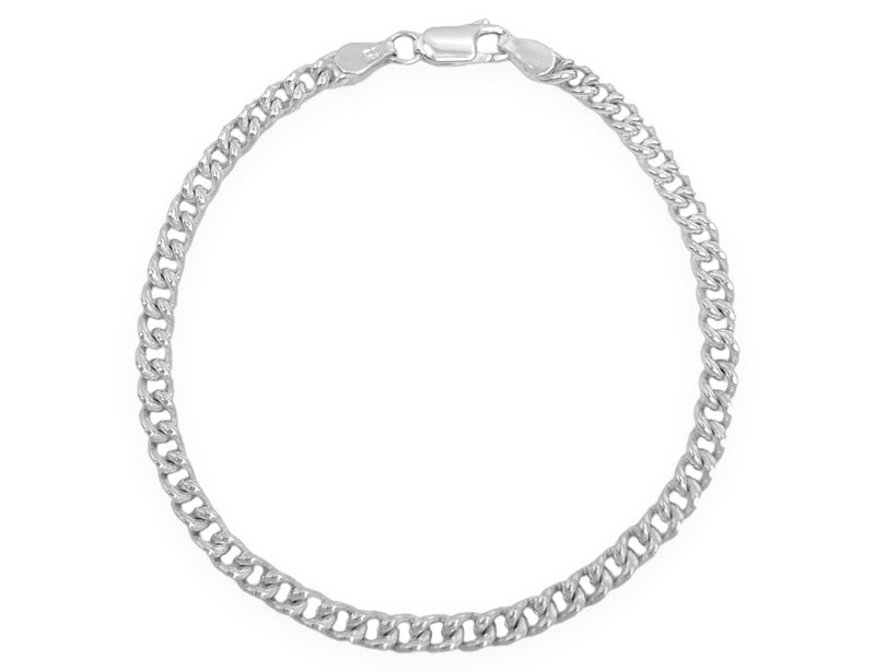 The HQ Bracelet, solid silver curb charm bracelet